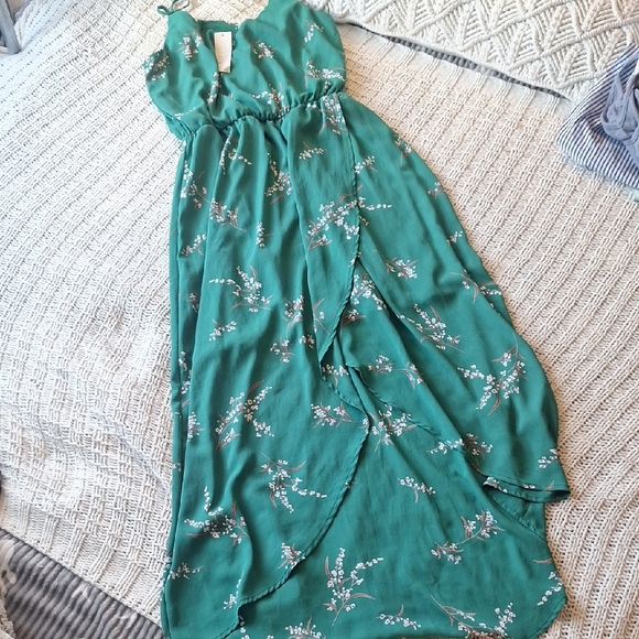 Miami Green Floral High Low Dress Size S - Picture 1 of 5